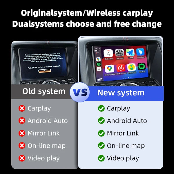 Wireless CarPlay & Android Auto Adapter for Nissan 370Z 2010-2019 – Mirror Link, Factory Screen Upgrade | CZT