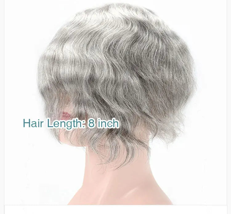 Injected Lace Silk Top Human Hair Toupee – 8 Inch