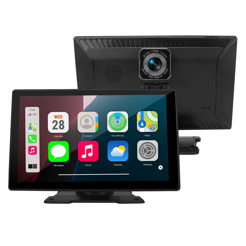 9" Portable Wireless CarPlay Screen – Universal Dashboard Display, Phone Mirror Link, No Installation