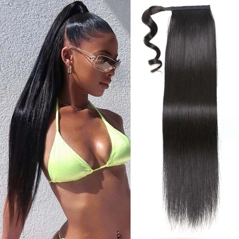 Virgin Human Hair Ponytail Extension – Silky Straight