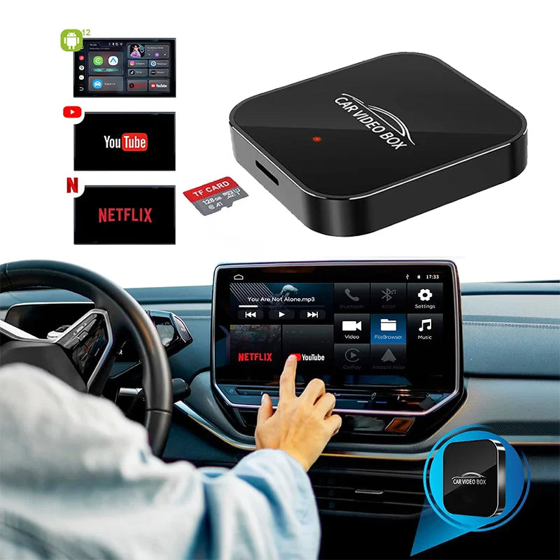 Wireless CarPlay AI Box – USB Plug & Play, Android Auto, Bluetooth 5.0, Netflix & YouTube | Universal Fit | Cartist Y1