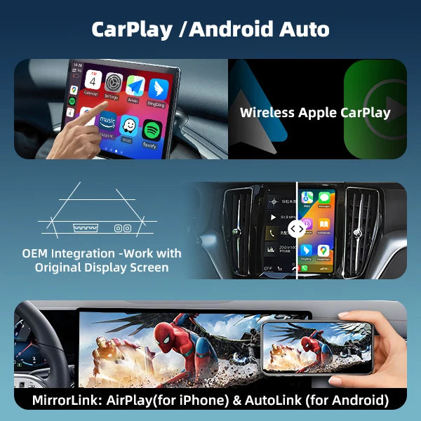 Wireless CarPlay & Android Auto Adapter for Nissan 370Z 2010-2019 – Mirror Link, Factory Screen Upgrade | CZT