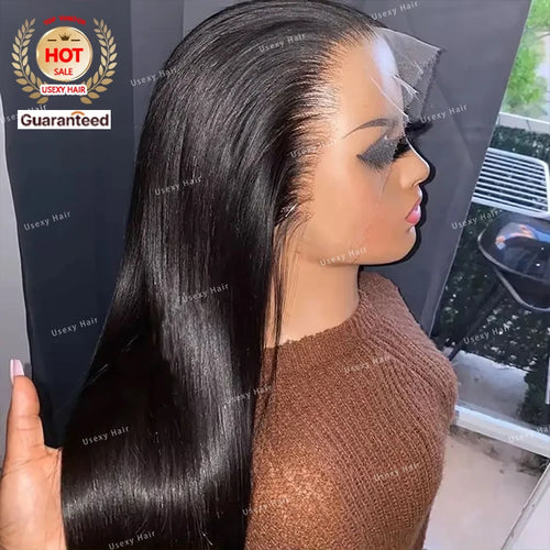 30-Inch Bone Straight Human Hair HD Lace Front Wig