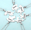 Custom Name Puzzled Heart Pendant Necklace – Engraved | 2–10 Names | Steel, Gold & Rose Gold