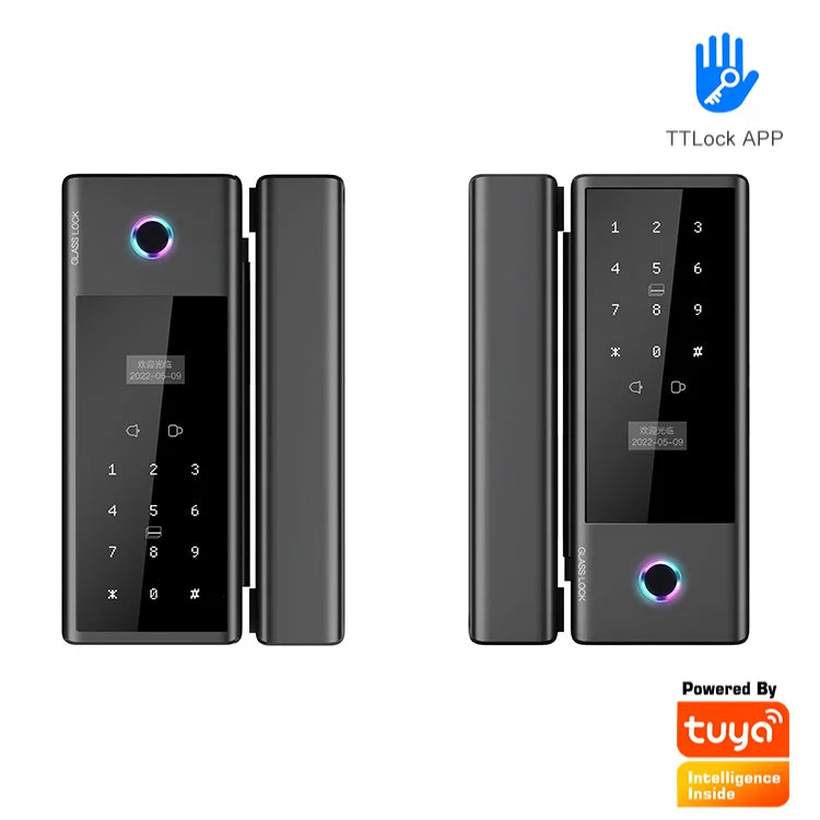 S1 Smart Glass Door Lock – TTlock & Tuya App, Fingerprint, Card, Code & Key Access