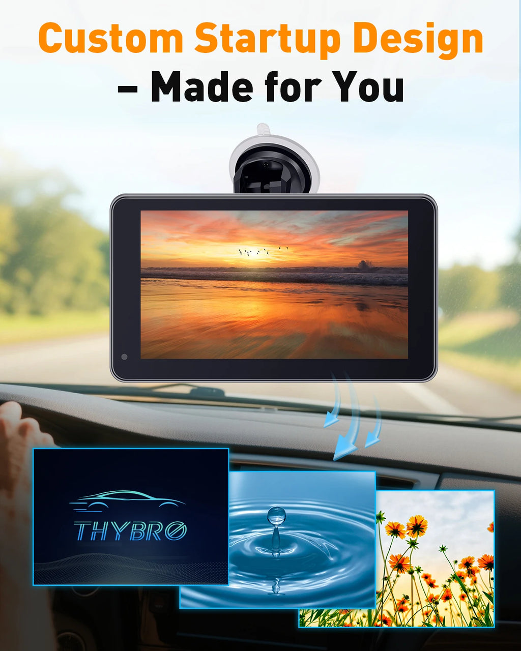 7" Wireless CarPlay & Android Auto Portable Car Display – GPS, AirPlay, FM/AUX, Voice Control | Universal Fit