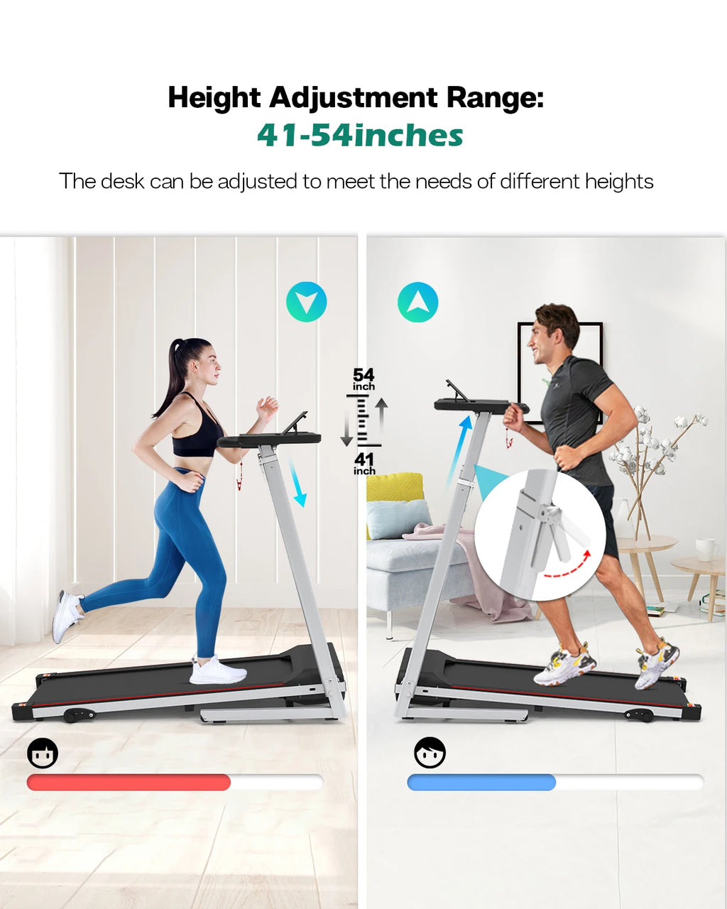 Kreeda Factory Foldable Electric Treadmill | 2.5HP | 265 LBS | 3-Level Incline | 12 Programs | LED Display | Pink & Black