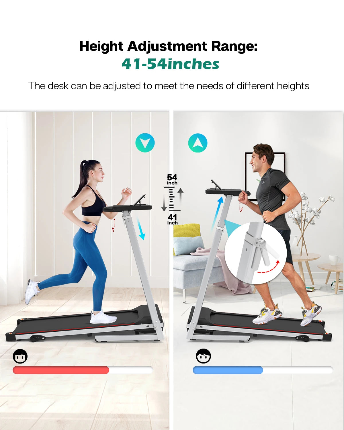 Kreeda Factory Foldable Electric Treadmill | 2.5HP | 265 LBS | 3-Level Incline | 12 Programs | LED Display | Pink & Black