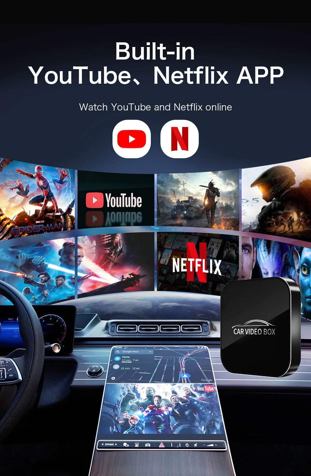 Wireless CarPlay AI Box – USB Plug & Play, Android Auto, Bluetooth 5.0, Netflix & YouTube | Universal Fit | Cartist Y1