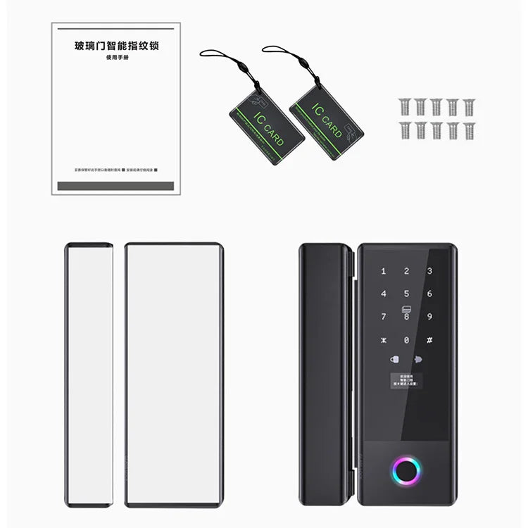 S1 Smart Glass Door Lock – TTlock & Tuya App, Fingerprint, Card, Code & Key Access