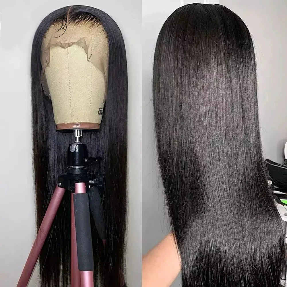 Black Women Bone Straight Bob Wig  6x6 Closure Glueless Ready to Wear HD Lace Front Human Hair Wigs