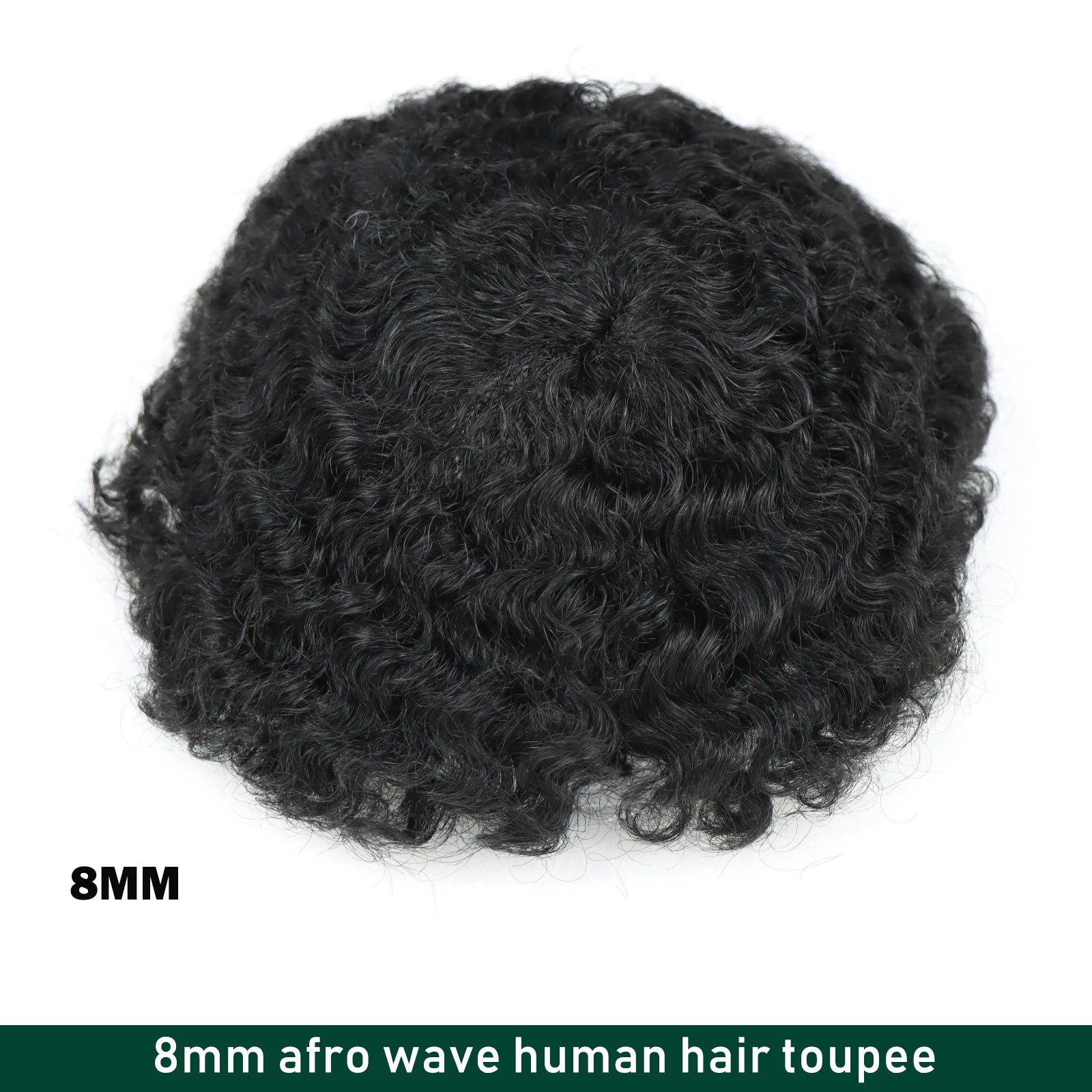 Kinky Curly Human Hair PU Toupee