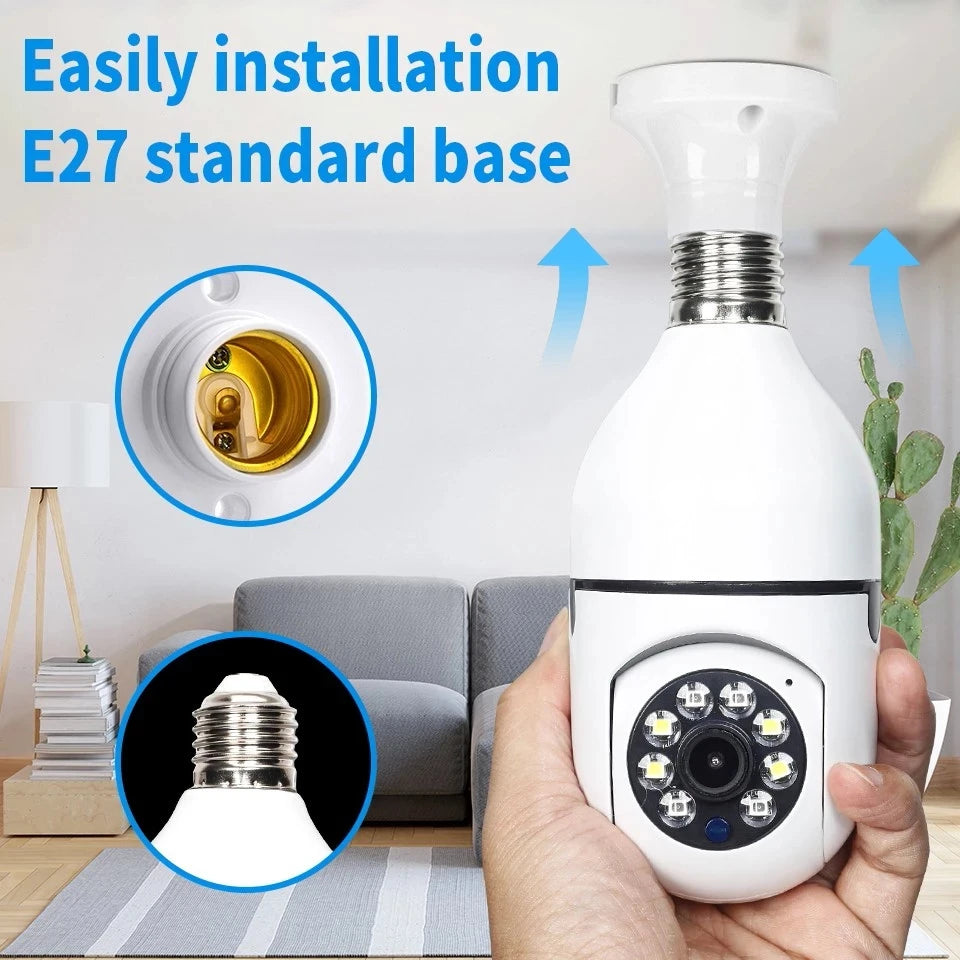 SJS 360° Panoramic WiFi Light Bulb Security Camera – 1080P