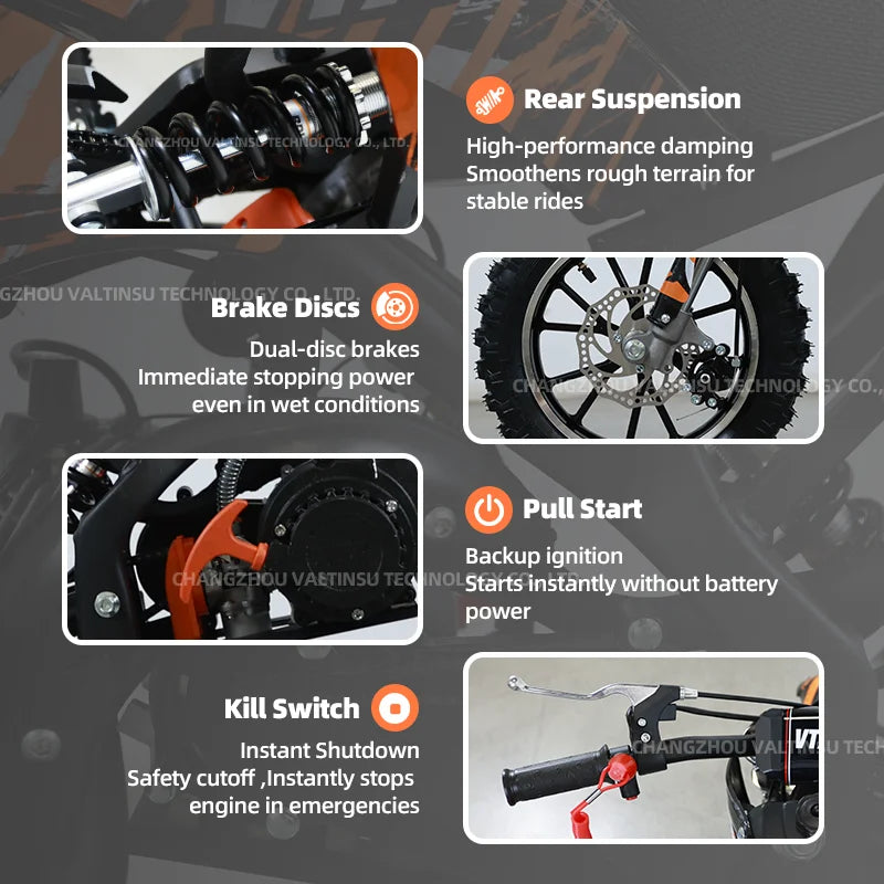 49cc 2-Stroke Mini Pit Bike – Pull Start