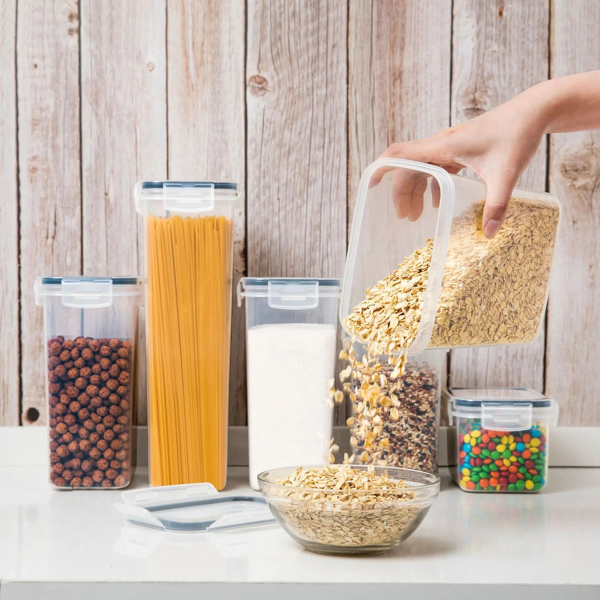Airtight Food Storage Containers Set with Lids – BPA-Free | 5 Sizes | Pantry Organization for Flour, Sugar & Grains