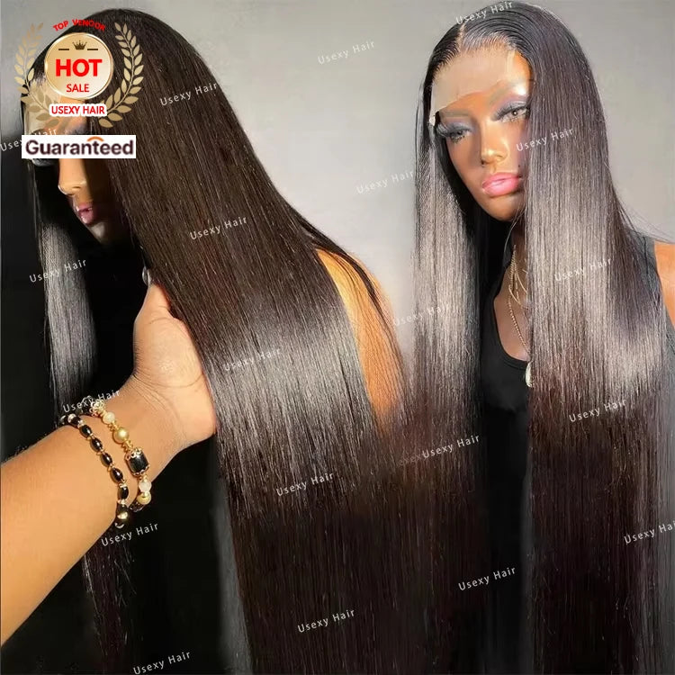 30-Inch Bone Straight Human Hair HD Lace Front Wig