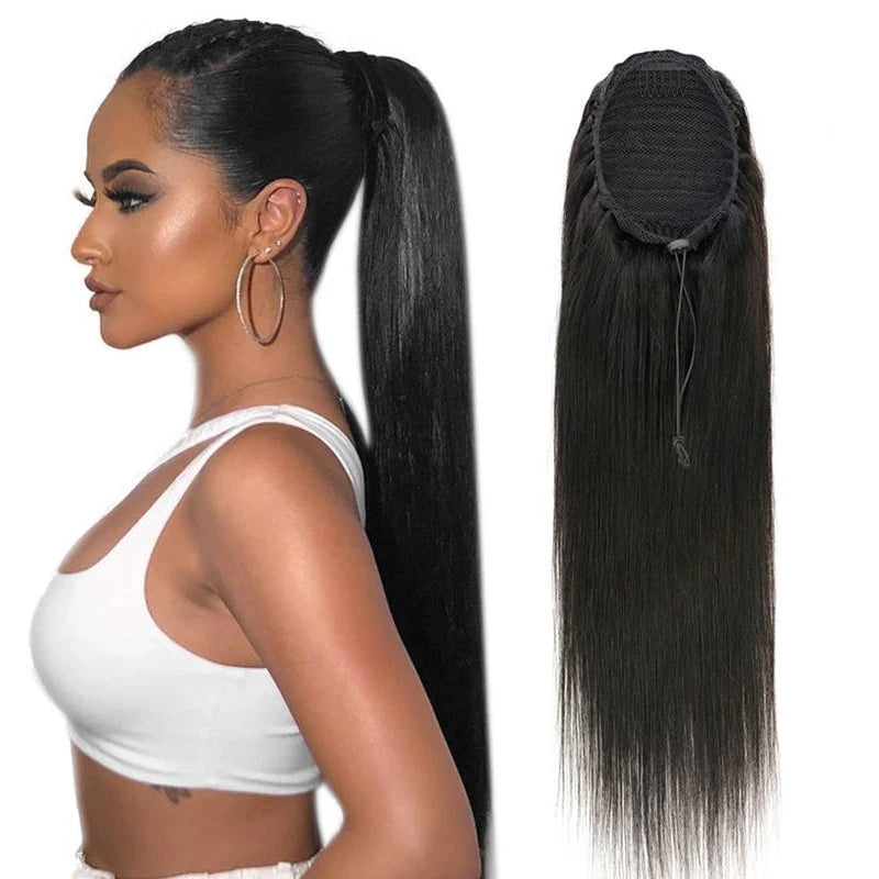 Virgin Human Hair Ponytail Extension – Silky Straight