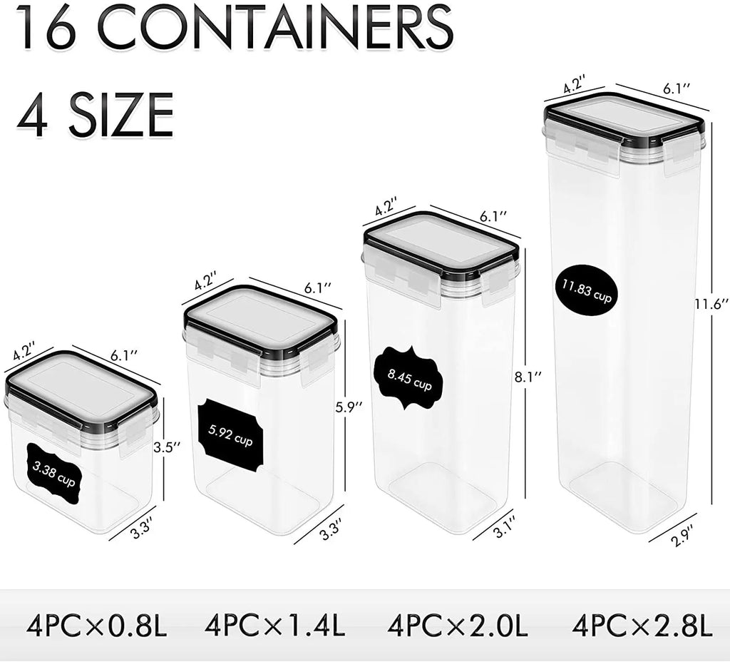 Airtight Food Storage Containers Set with Lids – BPA-Free | 5 Sizes | Pantry Organization for Flour, Sugar & Grains