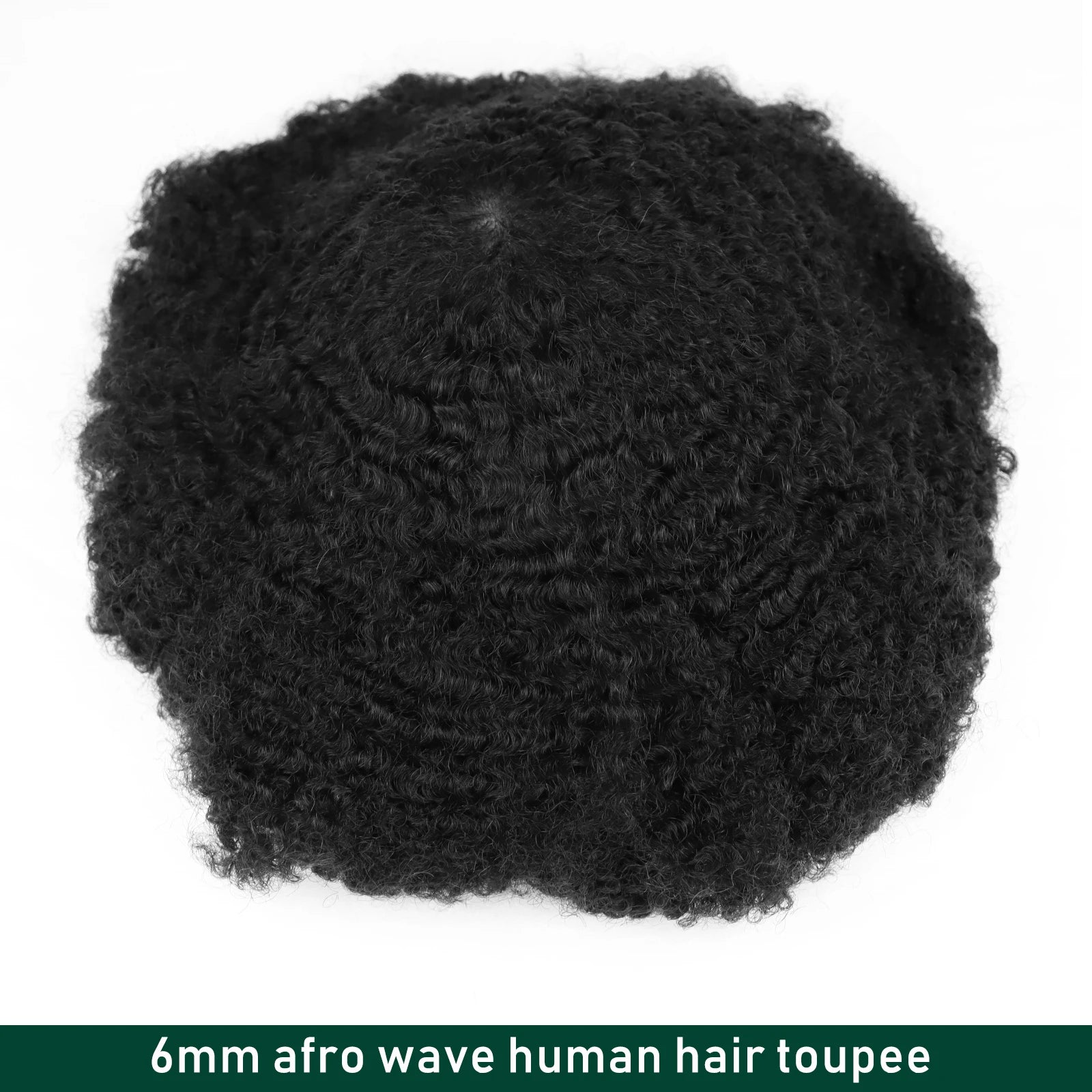 Kinky Curly Human Hair PU Toupee