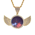VALOR Wing Photo Locket Necklace – Personalized Zircon Pendant in Gold & Silver