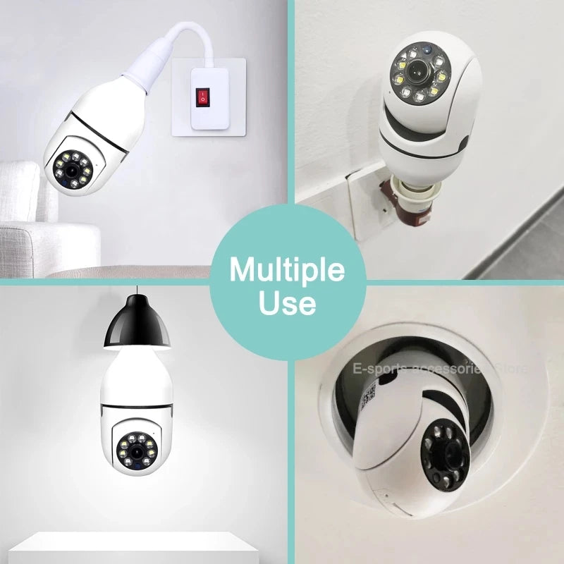 SJS 360° Panoramic WiFi Light Bulb Security Camera – 1080P