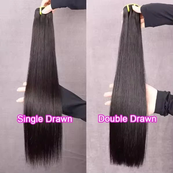 12A Grade 100% Virgin Human Hair Bundles – Double Drawn Remy Hair, 14 Textures, 8"-34"