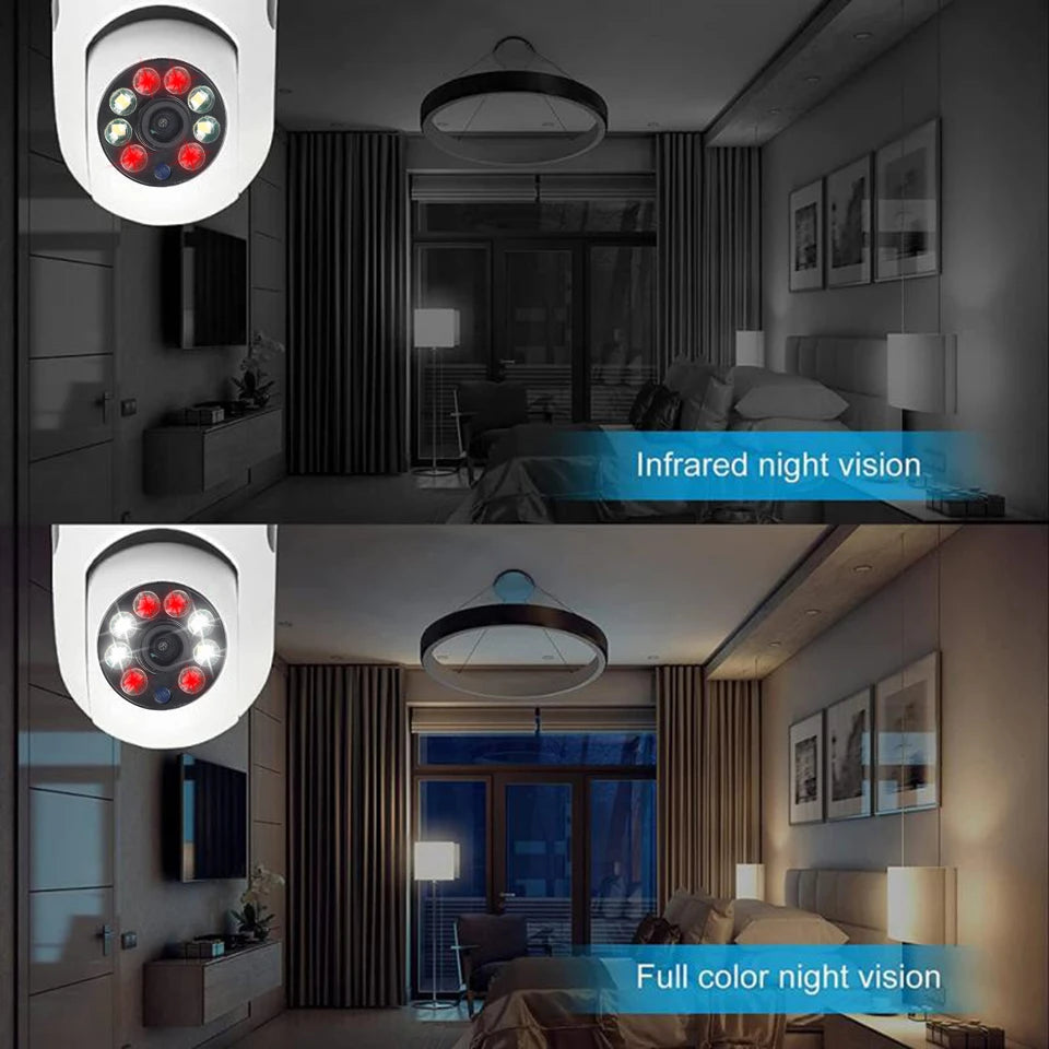 SJS 360° Panoramic WiFi Light Bulb Security Camera – 1080P