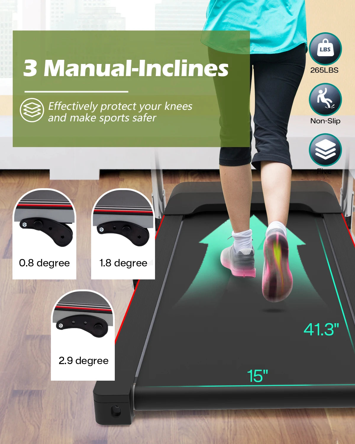 Kreeda Factory Foldable Electric Treadmill | 2.5HP | 265 LBS | 3-Level Incline | 12 Programs | LED Display | Pink & Black