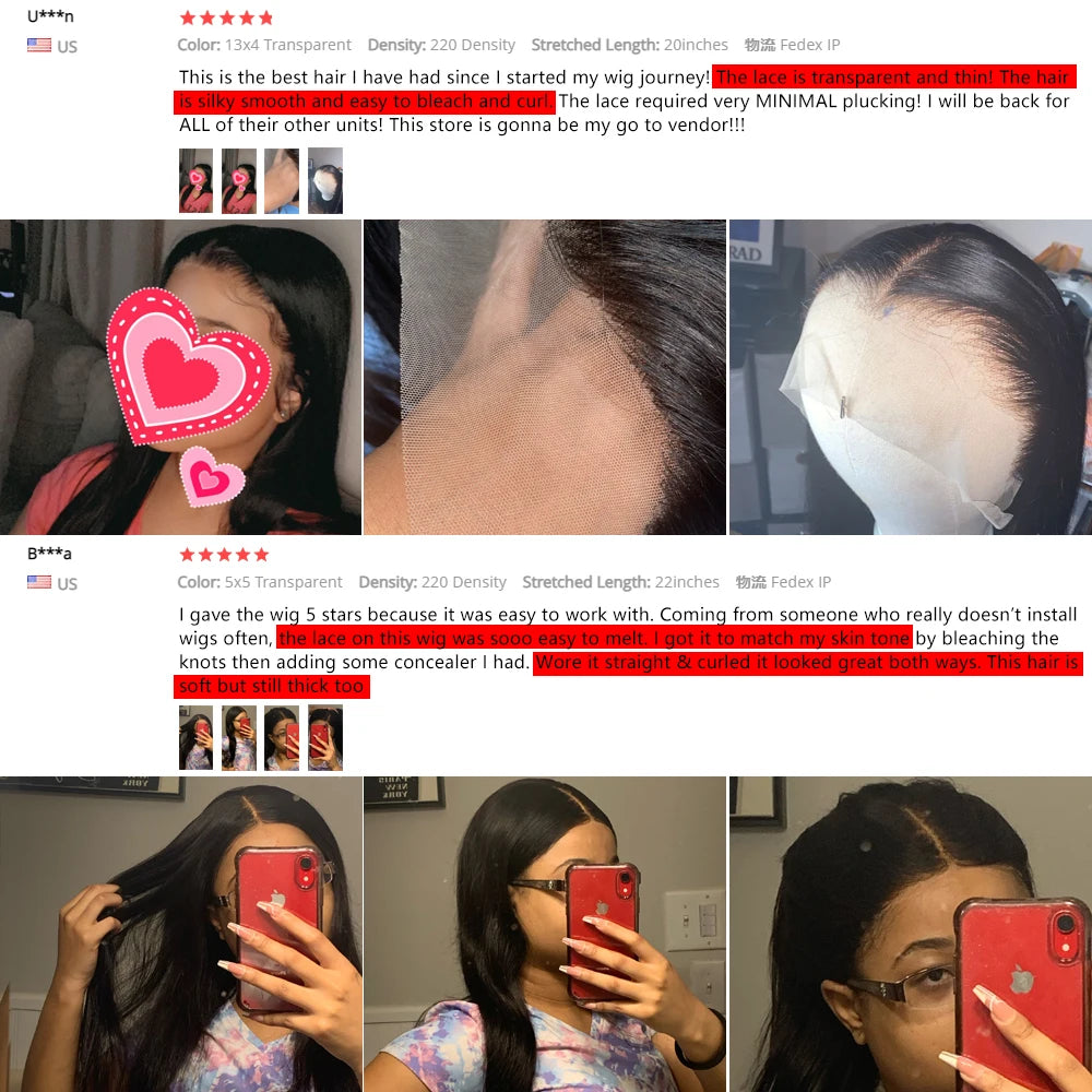 HD Lace Frontal Wig - 13x6/13x4/4x4 Transparent Lace Human Hair Wig