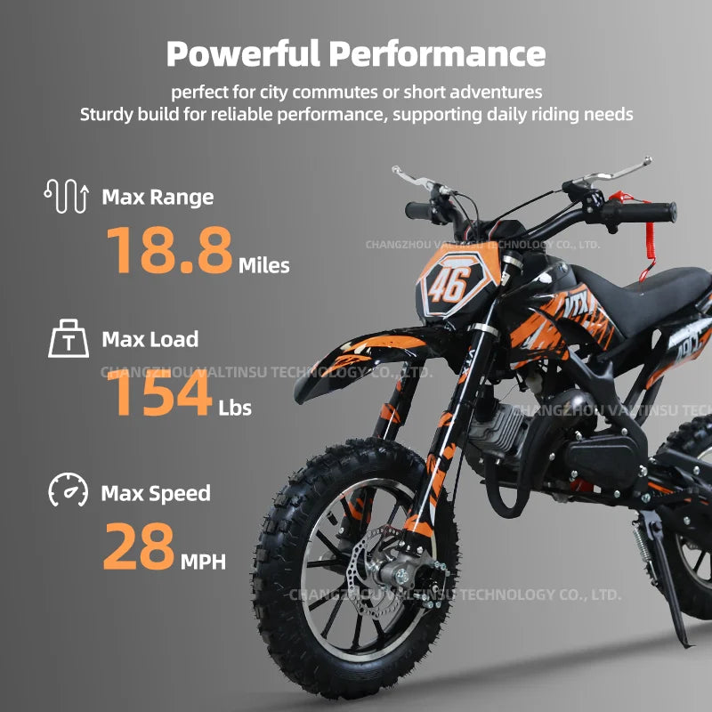 49cc 2-Stroke Mini Pit Bike – Pull Start