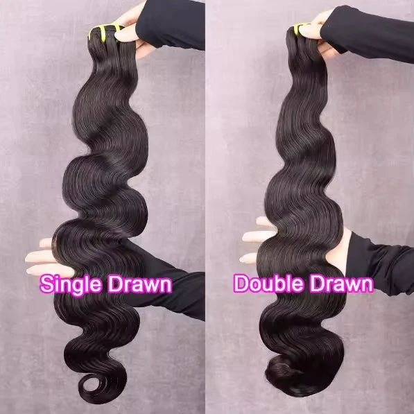 12A Grade 100% Virgin Human Hair Bundles – Double Drawn Remy Hair, 14 Textures, 8"-34"