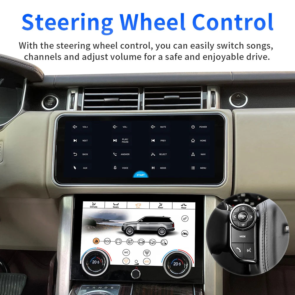 12.3" Android 11 Car Radio for Land Rover Range Rover Vogue L405 2013-2017 – Wireless CarPlay, GPS, Ultra HD IPS