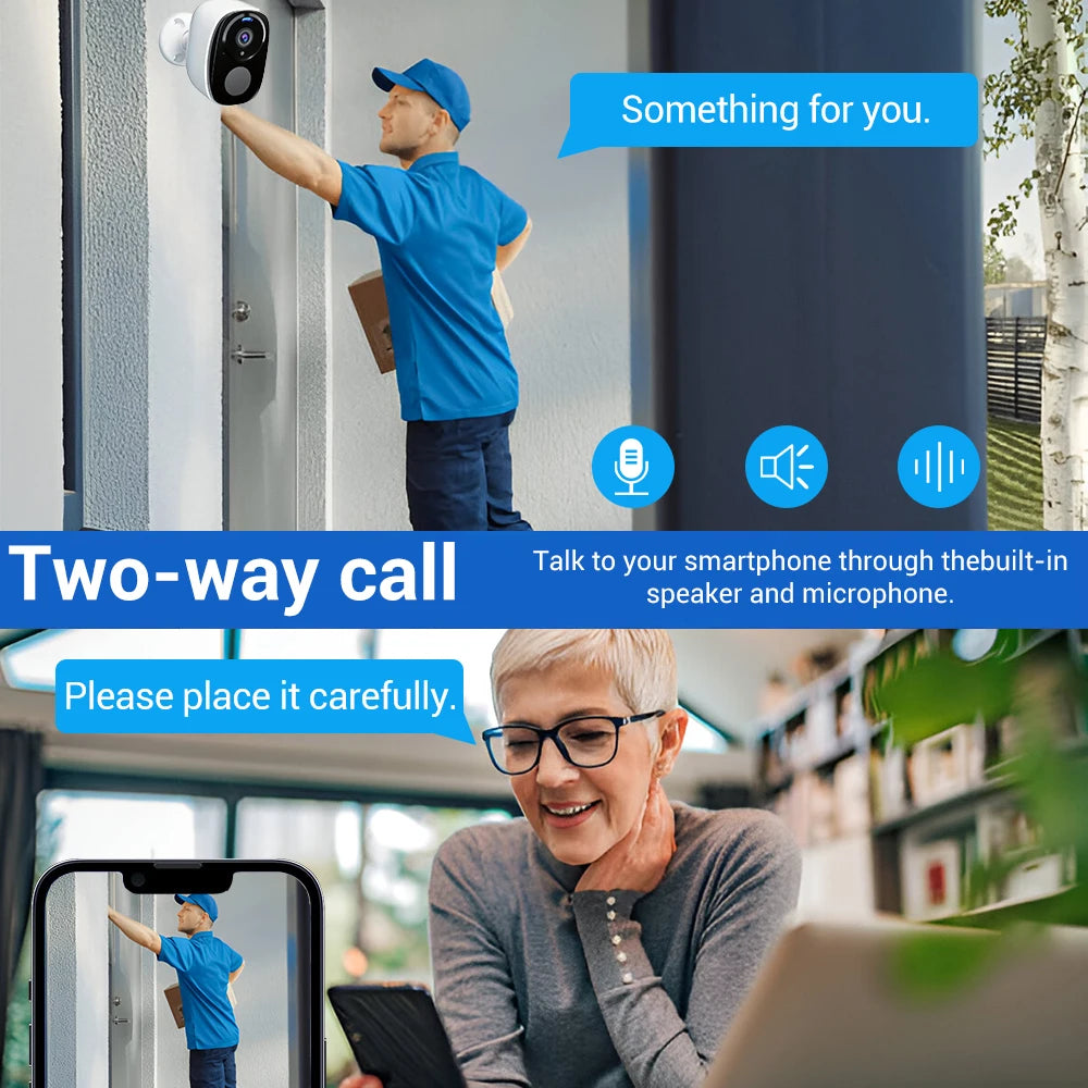 2K 5MP Solar & Battery Wireless Security Camera – Color Night Vision