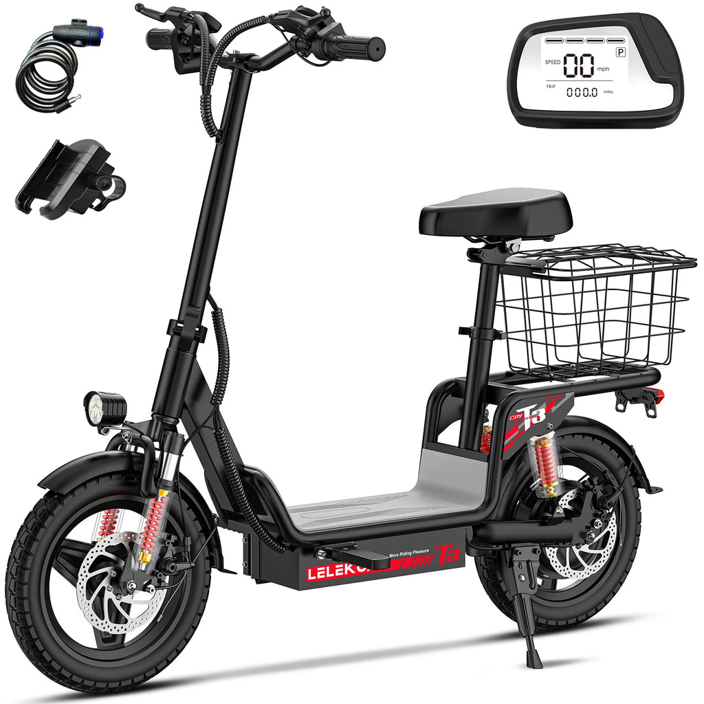 14-Inch Folding Electric Bike with Basket – 48V