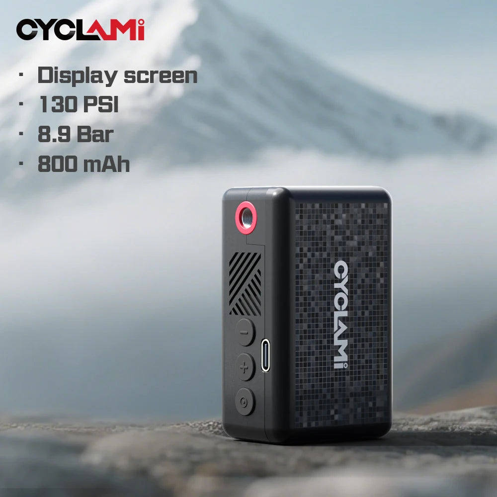CYCLAMI AM6 Portable Pocket Electric Bike Pump – 130 PSI | Preset Pressure | MTB & Road Bike