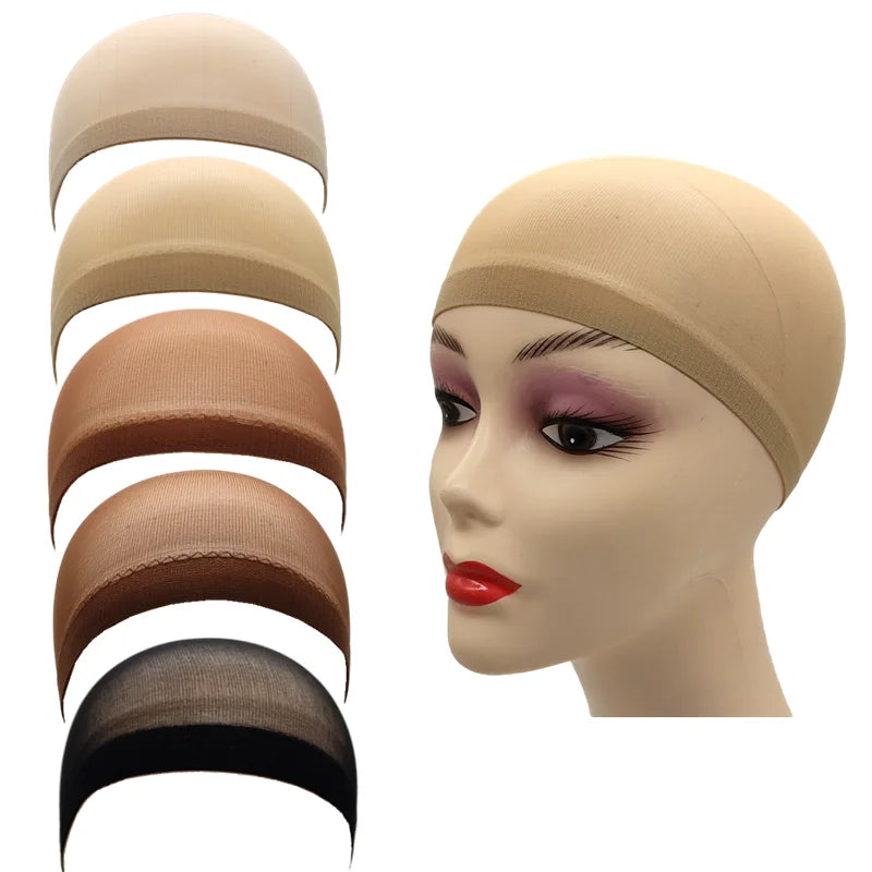 Stretch Mesh Dome Wig Cap – 2 Pack | Breathable Nylon | 6 Shades | Universal Fit