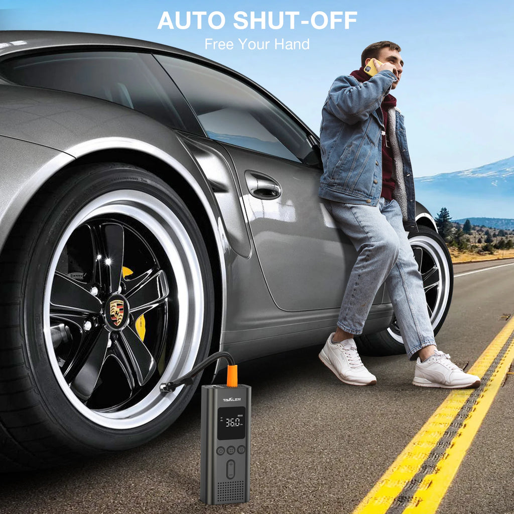 Portable Electric Tire Inflator Air Pump – 150 PSI | 4000mAh | Auto Shut-Off | Cars, Bikes & More