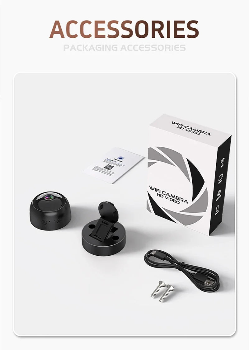 Mini 1080P WiFi Security Camera – Night Vision & Magnetic Mount