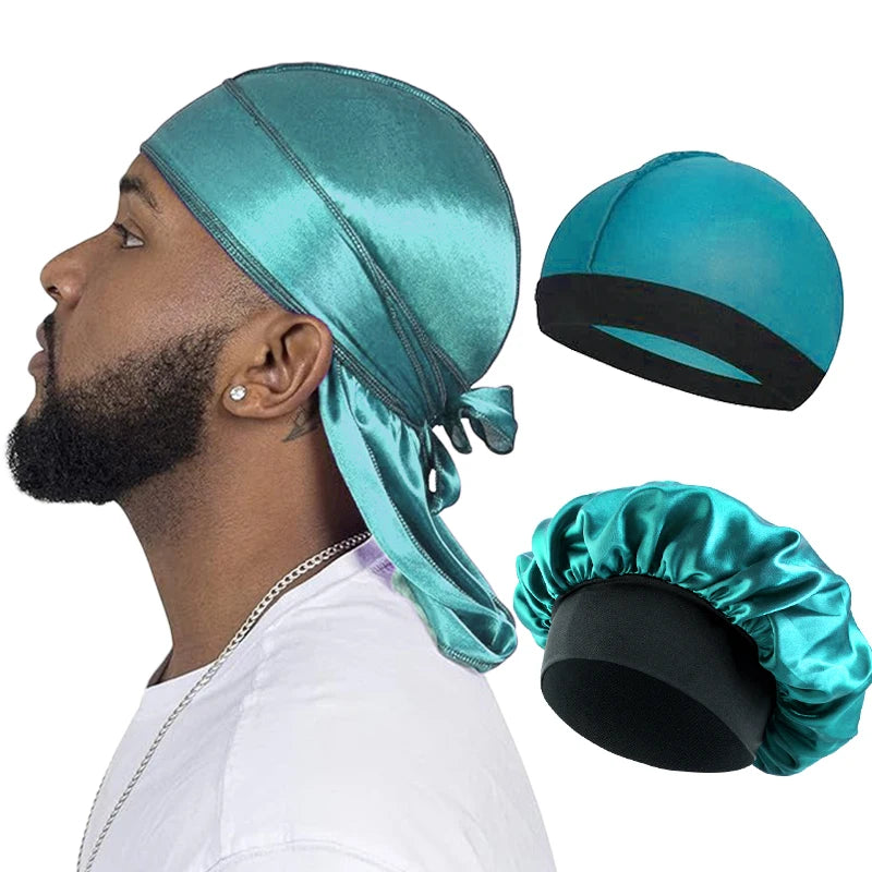 Silky Durag Wave Cap & Satin Bonnet – Long Tail | Unisex | 7 Colors | One Size