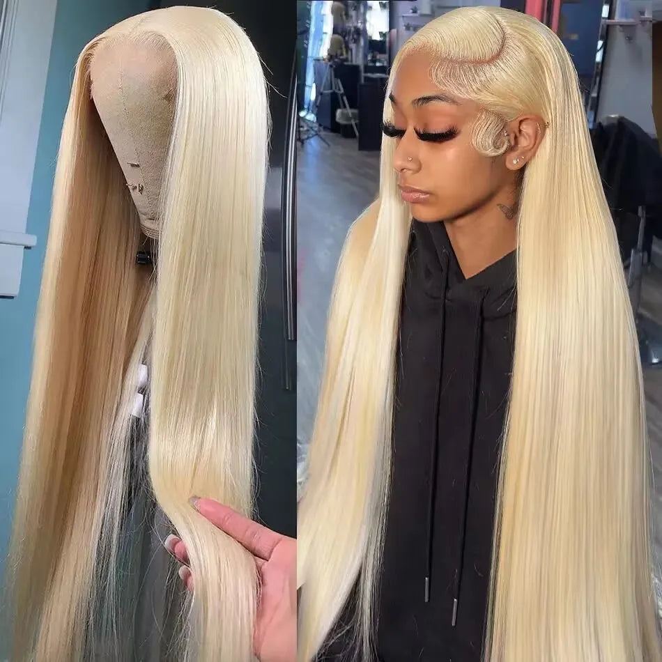 613 Blonde HD Lace Front Wig – Brazilian Straight Human Hair | 13x4 & 13x6 | 180% Density | 16"–32"