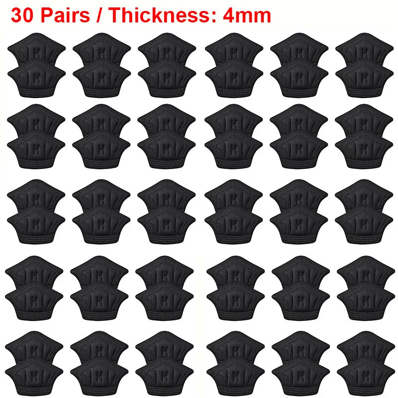 Memory Foam Heel Pad Insoles – Self-Adhesive, Trimmable, 4mm & 8mm | Black & Beige | 3, 6 or 30 Pairs