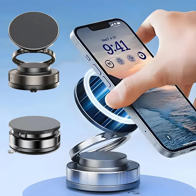 Magnetic Car Phone Mount with Suction Cup – 16 Magnets | 360° Rotation | Dashboard & Windshield | Universal Fit | White & Black