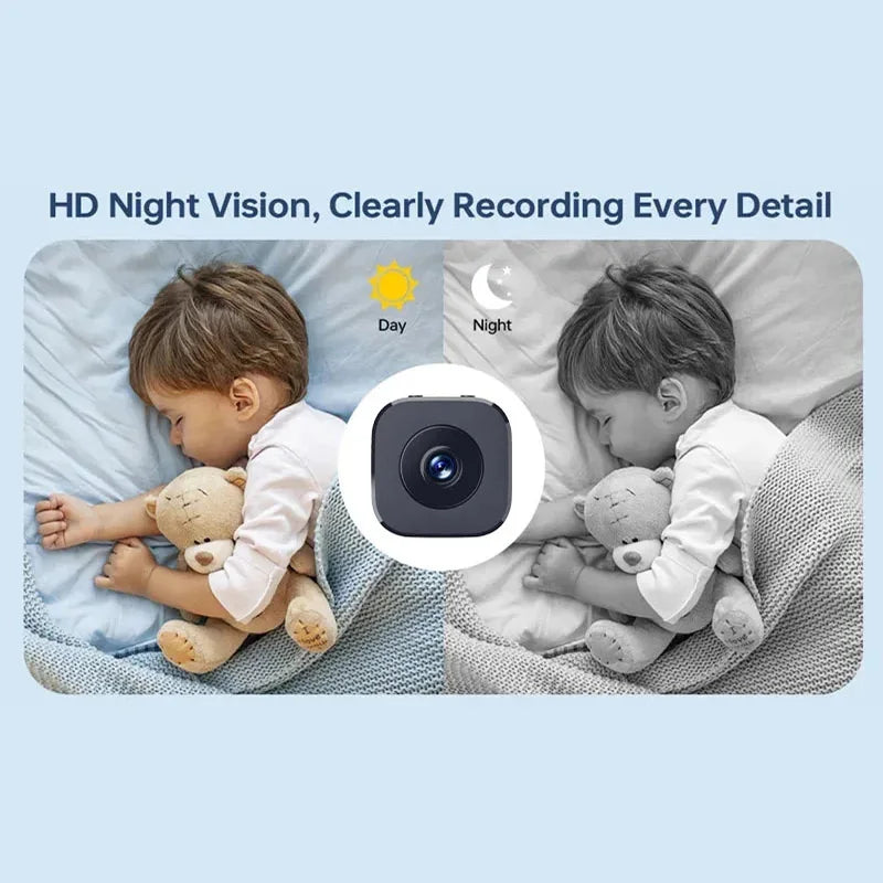 Mini 1080P Full HD WiFi Security Camera | Night Vision | Motion Detection | 2-Way Audio | Loop Recording | White & Black