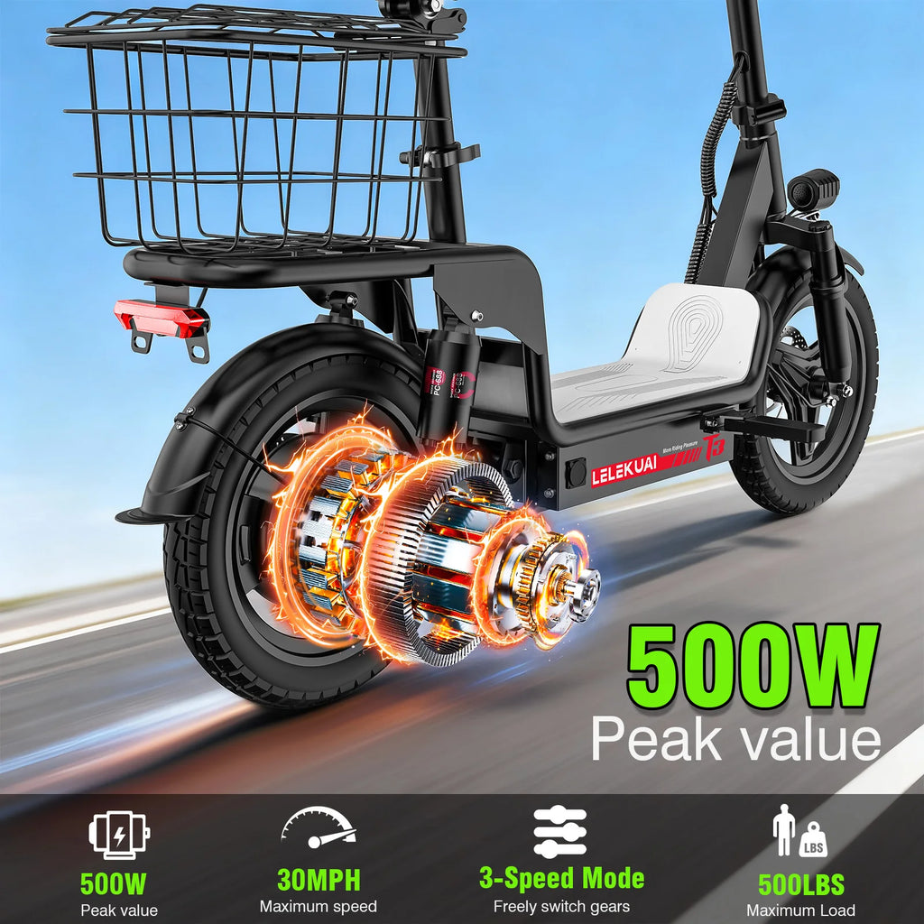 14-Inch Folding Electric Bike with Basket – 48V