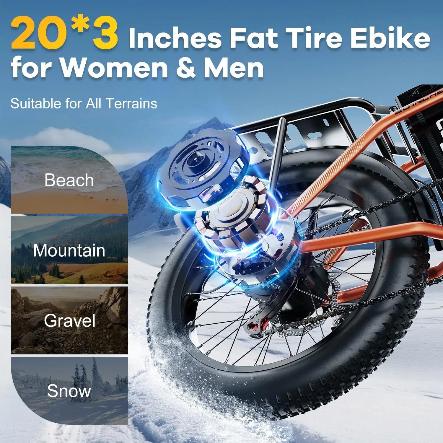 Cybervelo Foldable Fat Tire Electric Bike – 1000W