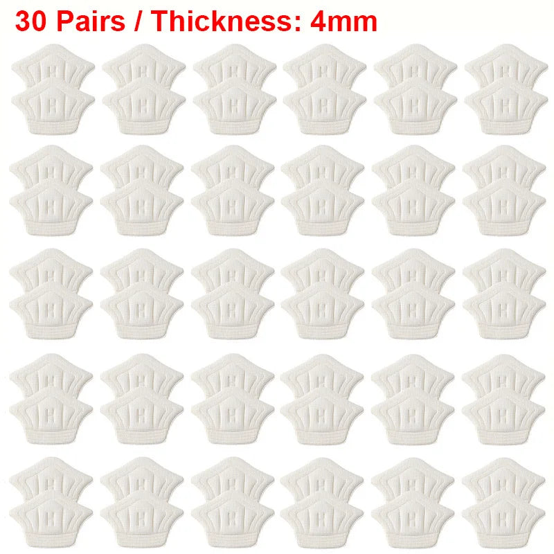 Memory Foam Heel Pad Insoles – Self-Adhesive, Trimmable, 4mm & 8mm | Black & Beige | 3, 6 or 30 Pairs