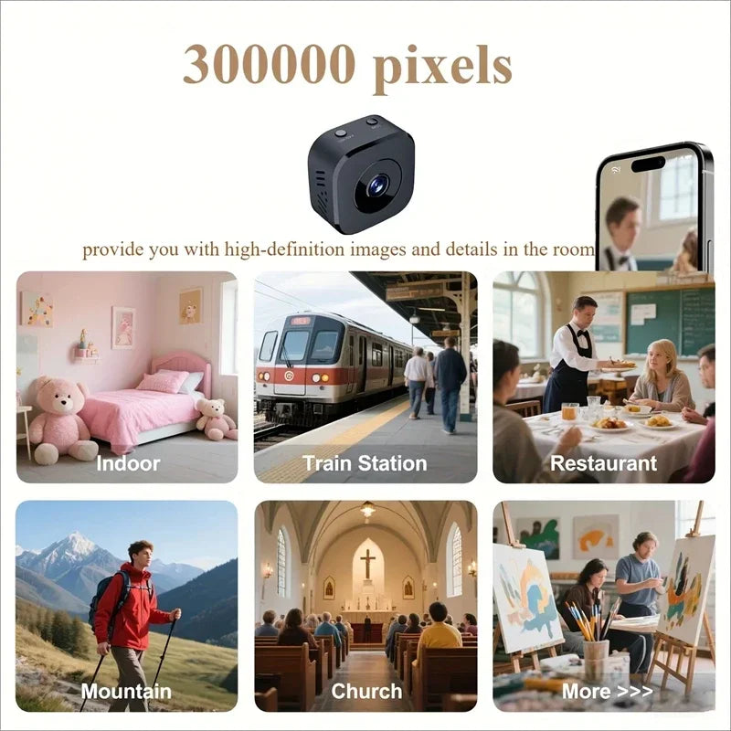 Mini 4K WiFi Security Camera – Night Vision, Two-Way Audio & Magnetic Mount