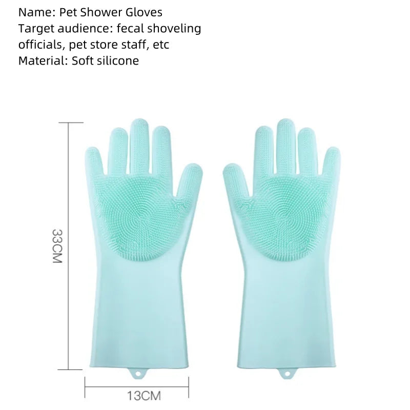 Pet Grooming Silicone Glove – 3,000+ Pin Brush Heads | Hair Removal & Massage | Dogs, Cats & More | Pink, Blue, Green, Purple & Grey