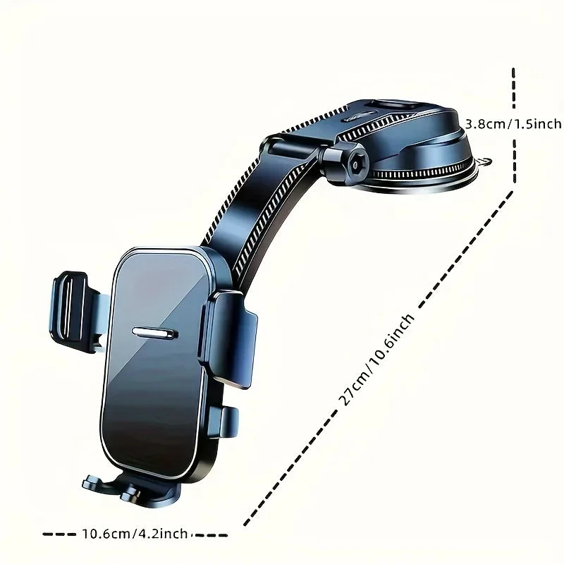 Adjustable Car Phone Mount – 360° Swivel Dashboard Cradle, Strong Suction, Anti-Shake Design