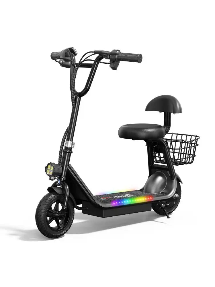 Spacewalk Kids Folding Electric Scooter with Seat & Basket